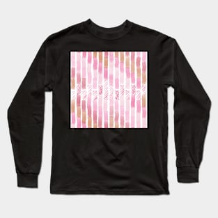 Watercolor Bricks in pinks and mustards Long Sleeve T-Shirt